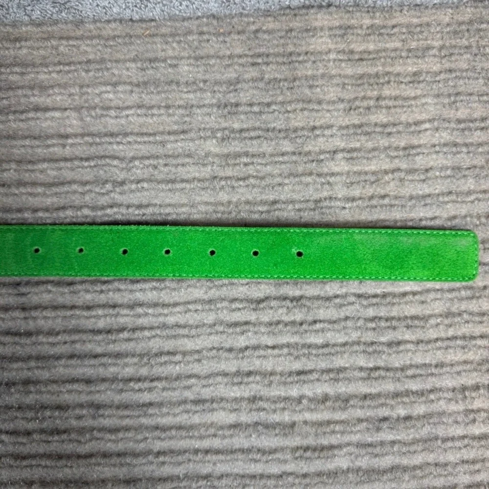 Kettlewell Green Suede Leather Western Floral Buckle Belt Made in Portugal LL